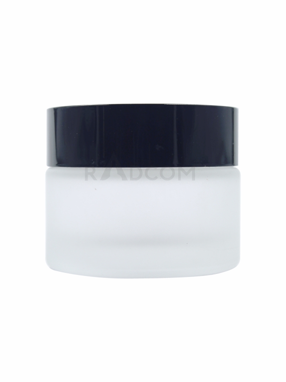 50Gm Plum Jar - Frosted-With Plastic Black Cap With Inner Lid